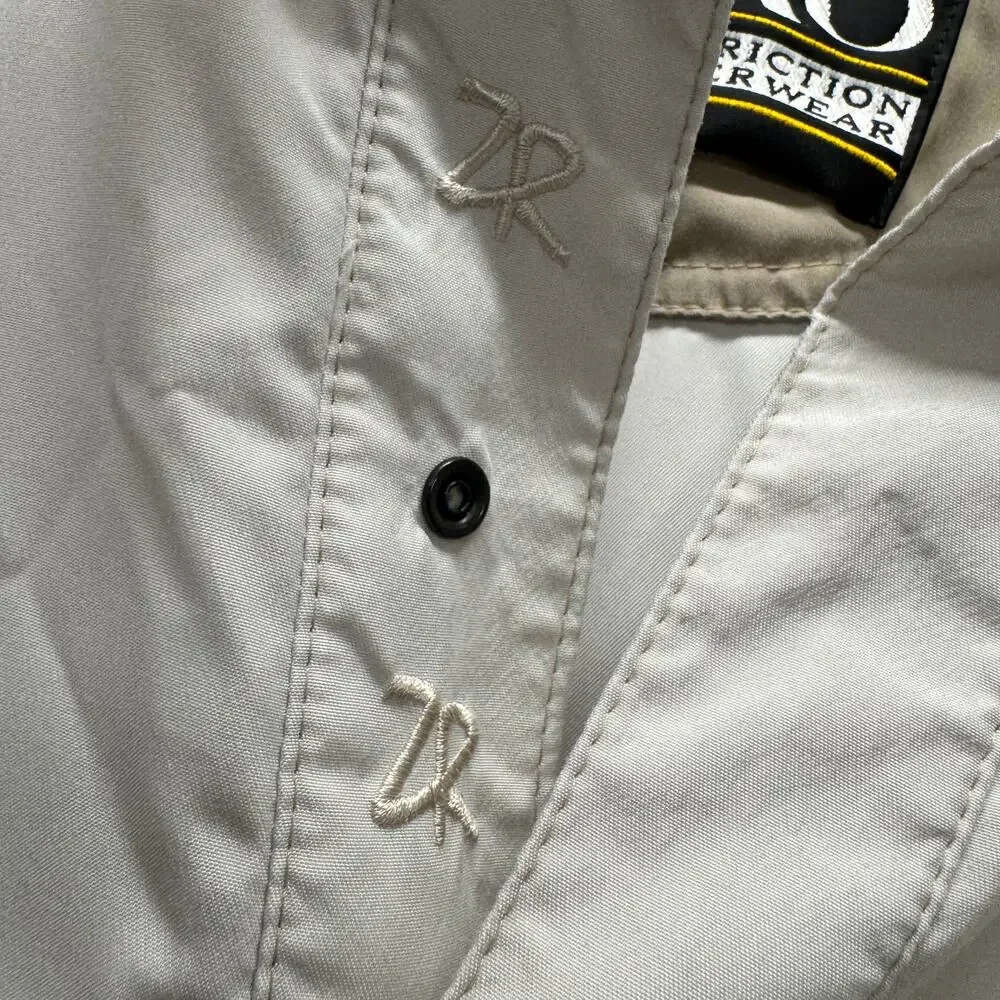 Vintage Zero Restriction Windbreaker Golf Jacket Pullover Cream Mens XL‎ USA